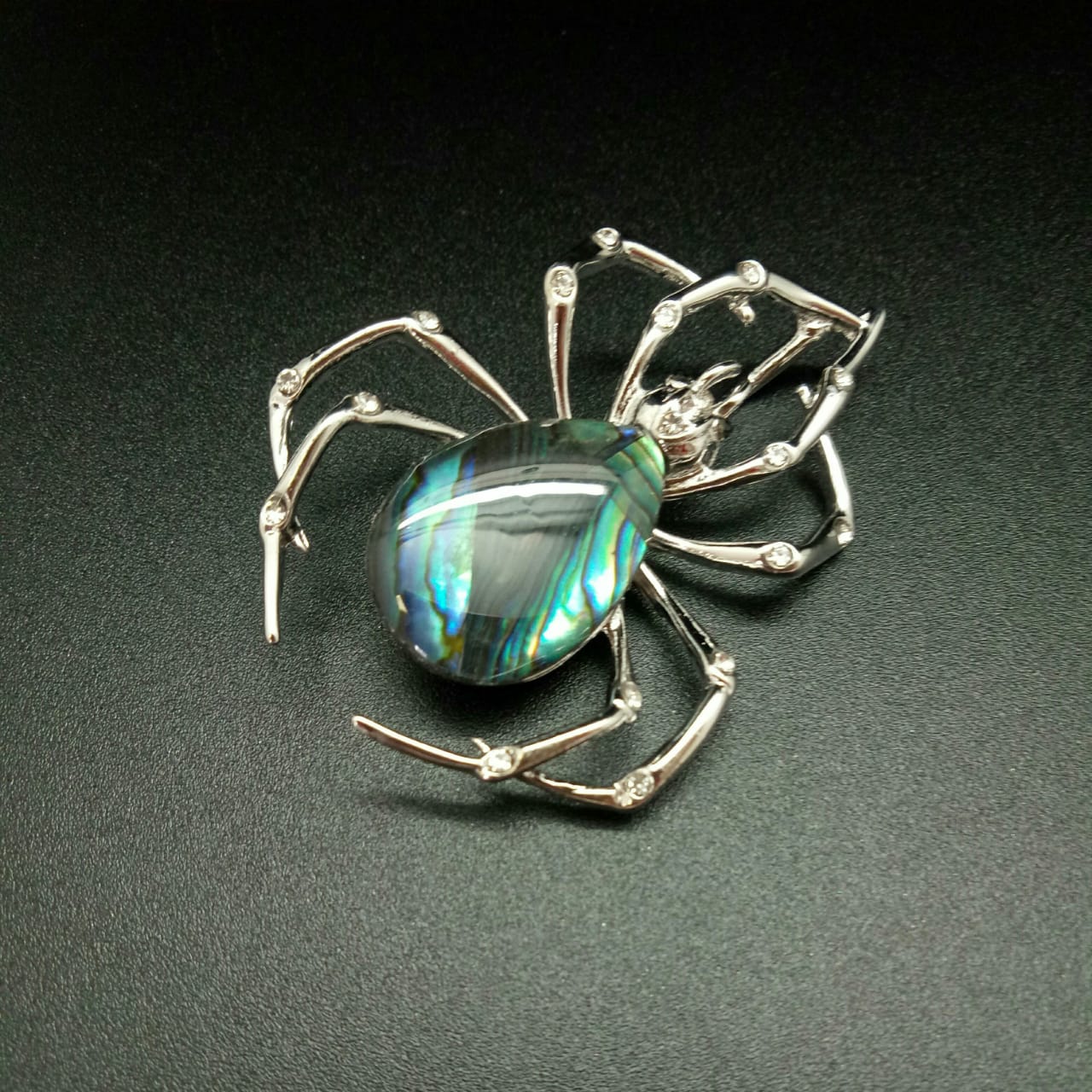 картинка BR0446 Брошь "Паучок" с перламутром (Гелиотис) от магазина El Corazon