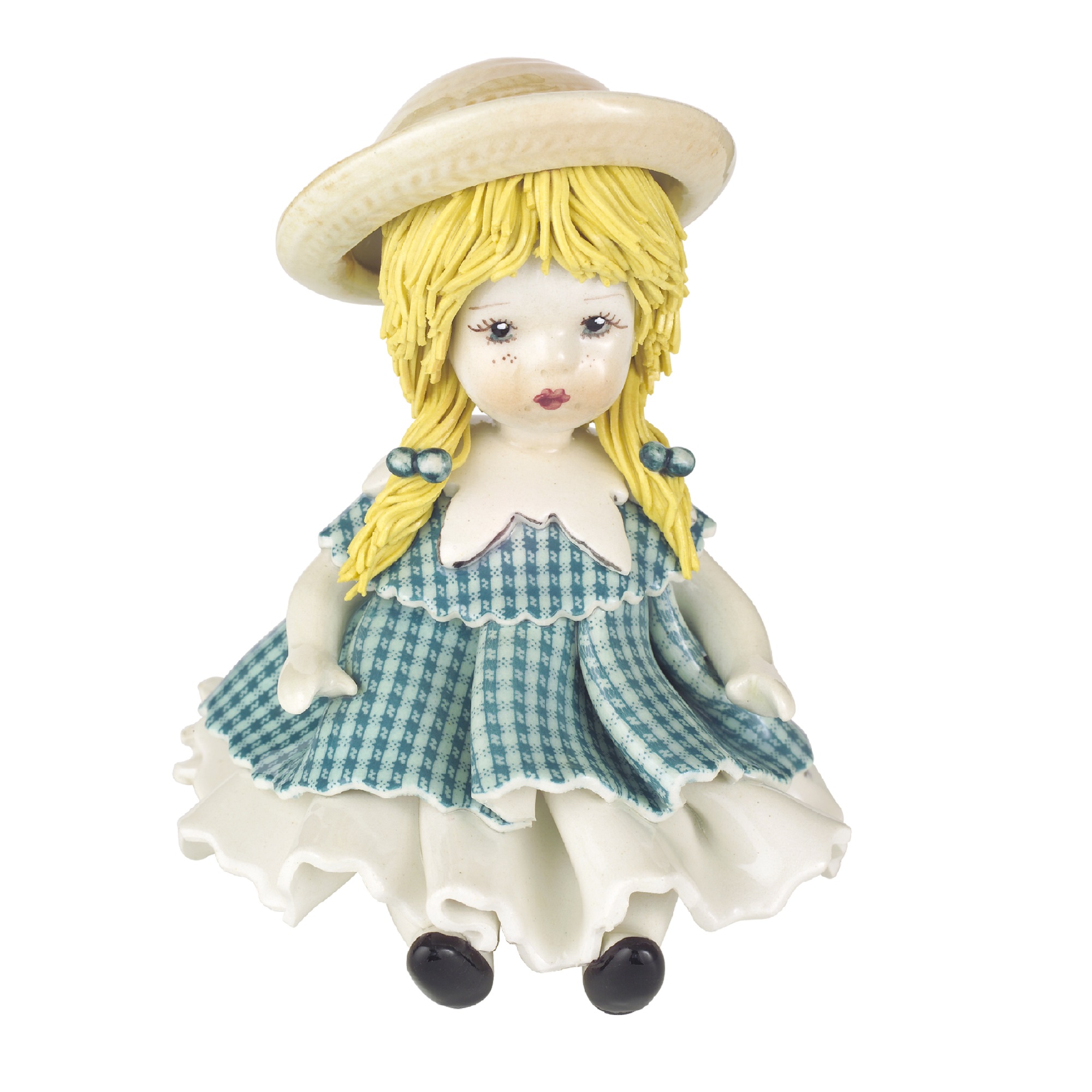 картинка Фарфоровая статуэтка "Куколка в бирюзовом платье" ZP-00017 от магазина El Corazon