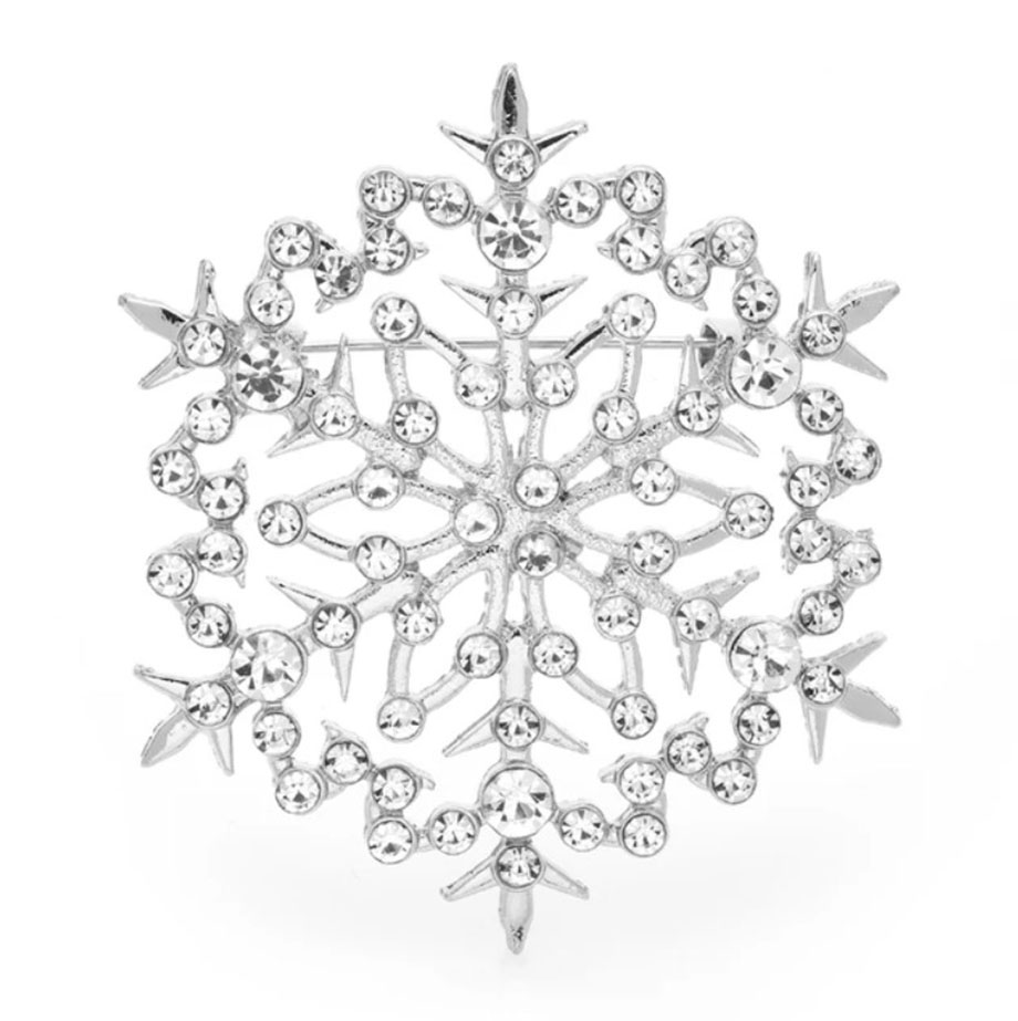 картинка Брошь Снежинка круглая серебро ALBR0396 от магазина El Corazon