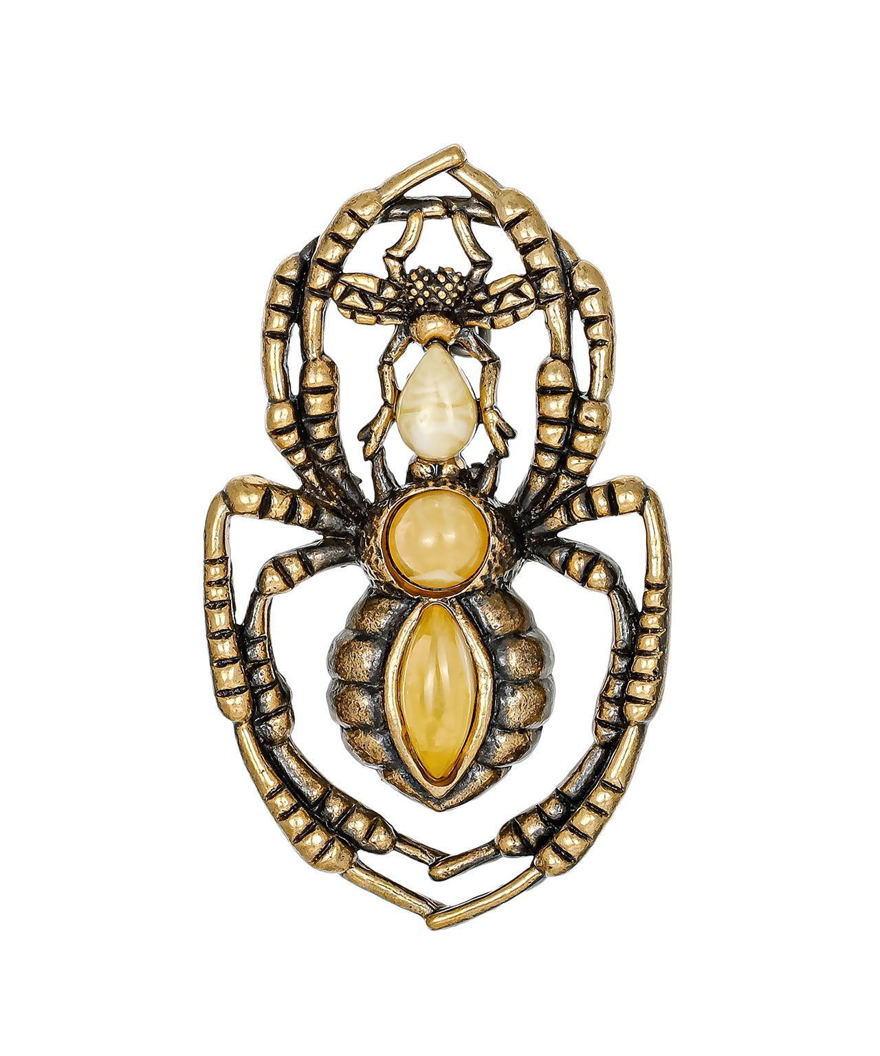 картинка Брошь Паук Добыча 1369.4-Б, белая от магазина El Corazon