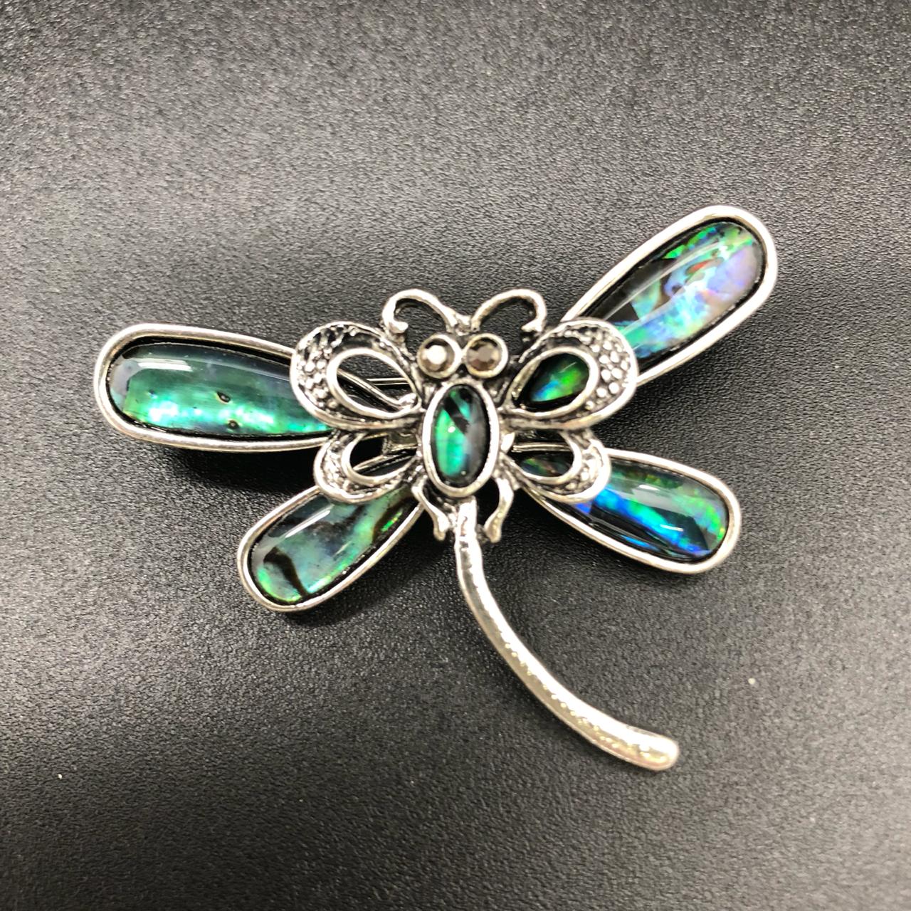 картинка Брошь - подвеска "Стрекоза" с перламутром (Гелиотис) от магазина El Corazon