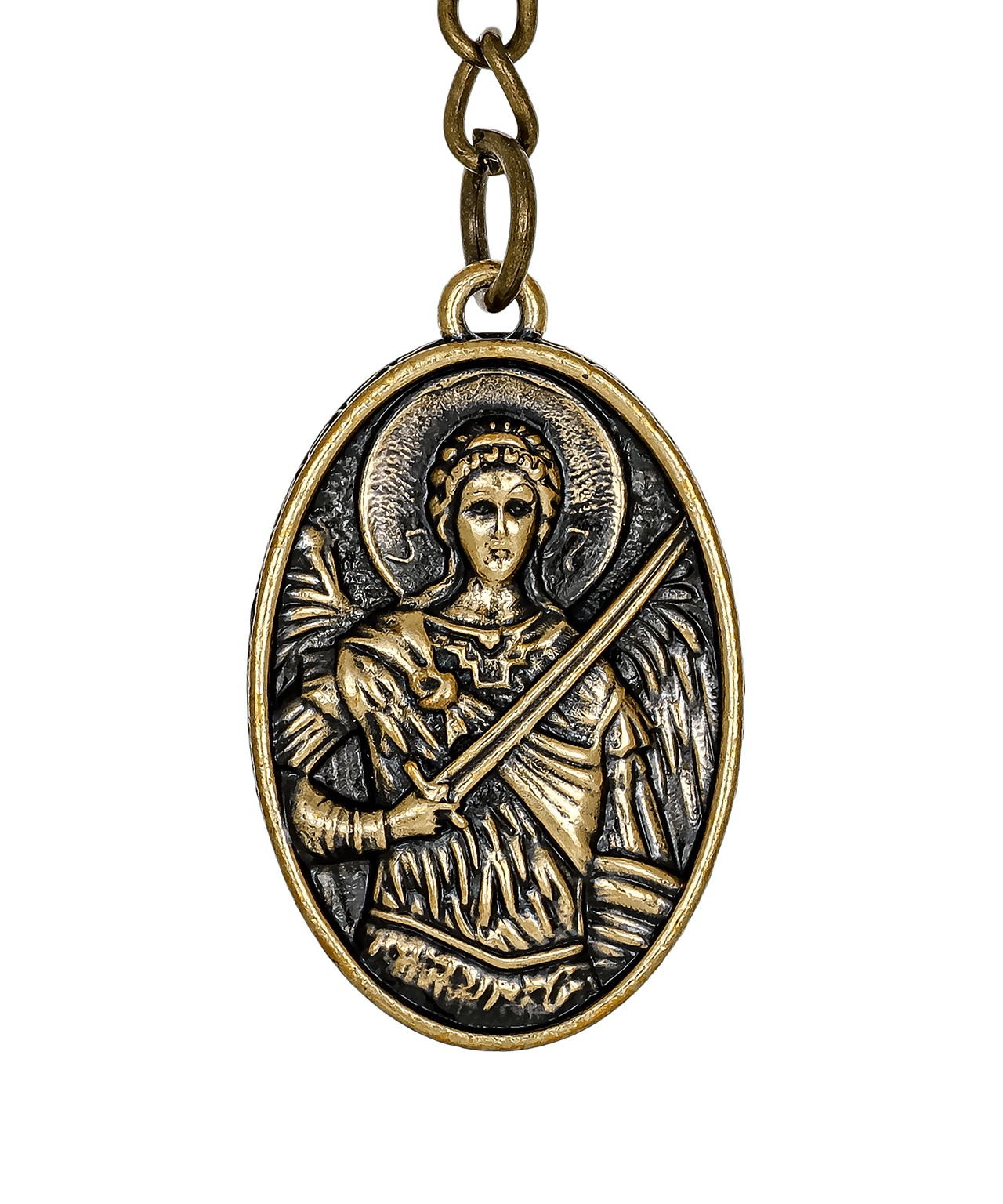 картинка Брелок Икона Георгий Победоносец Овал 3887 от магазина El Corazon