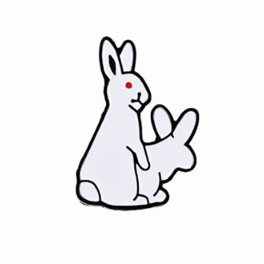 картинка Значок-пин Кролики парочка 1 ALBR0440 от магазина El Corazon