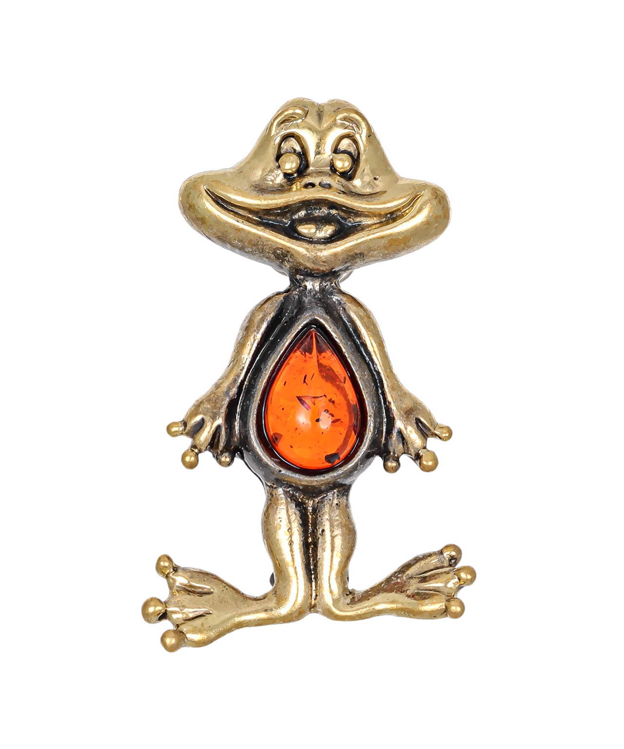 картинка Брошь Лягушонок Улыбка 2634.4 от магазина El Corazon