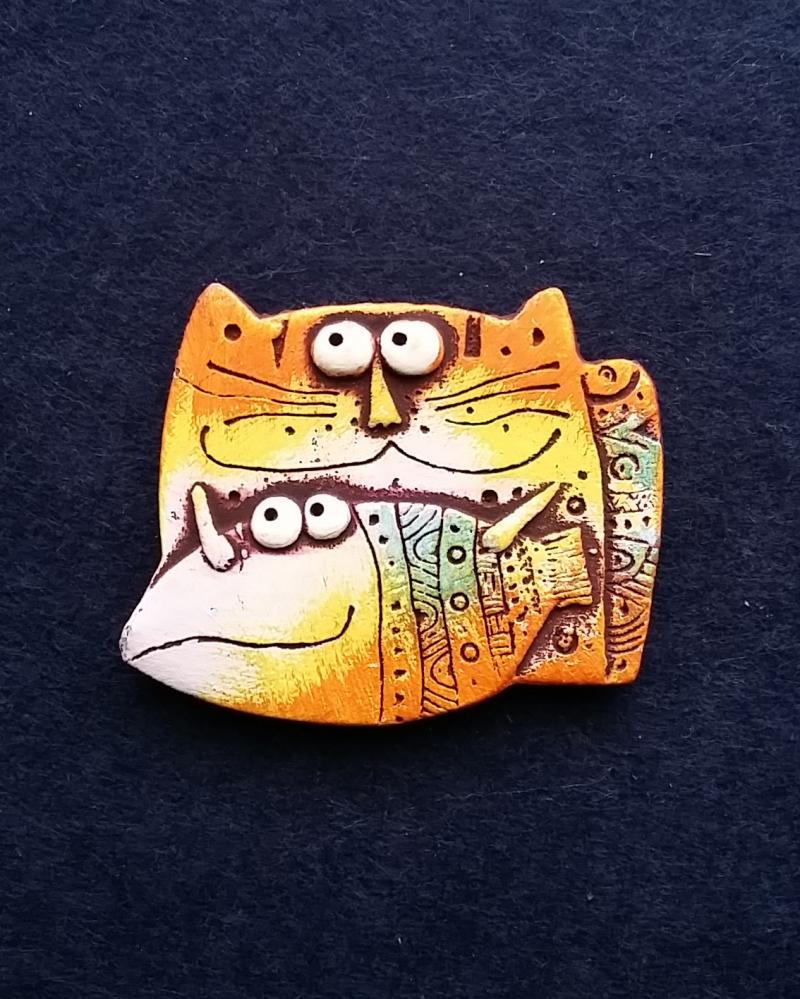 картинка Магнит Кот с рыбой CF-M-044 от магазина El Corazon