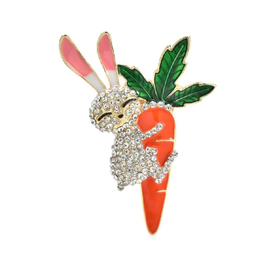 картинка Брошь Зайка розовые ушки ALBR0390 от магазина El Corazon