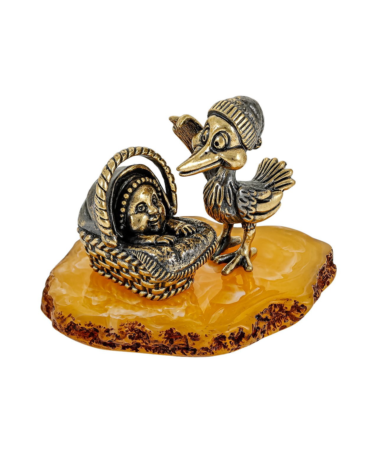 картинка Птица Аист с люлькой 3676-Б, белый от магазина El Corazon