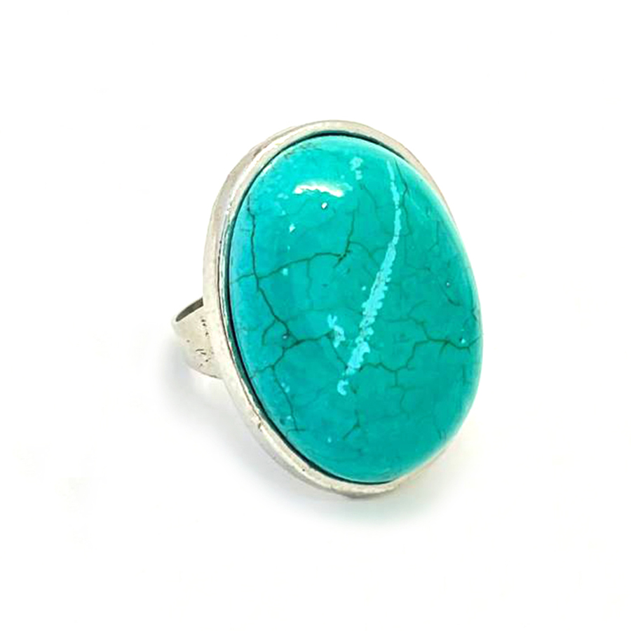 картинка Кольцо Овал-4 из тонированного говлита Ring-046 от магазина El Corazon