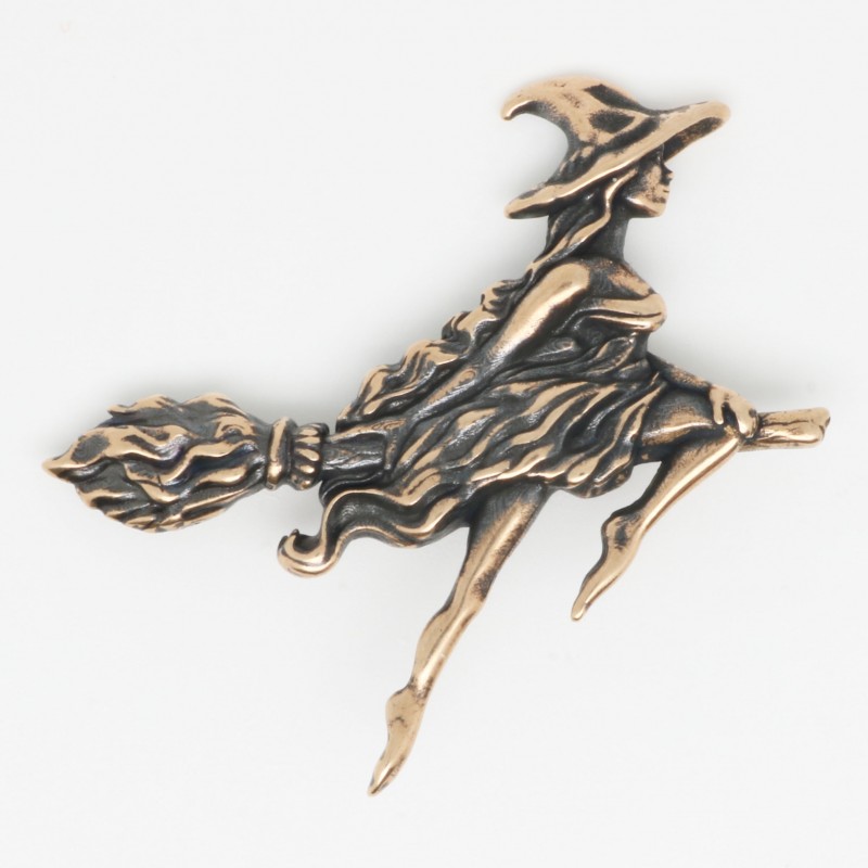 картинка Брошка Ведьма на метле РЗ-БР20409БР от магазина El Corazon