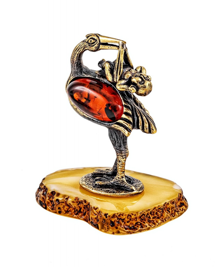 картинка Птица Аист с младенцем 133-К, комбо от магазина El Corazon