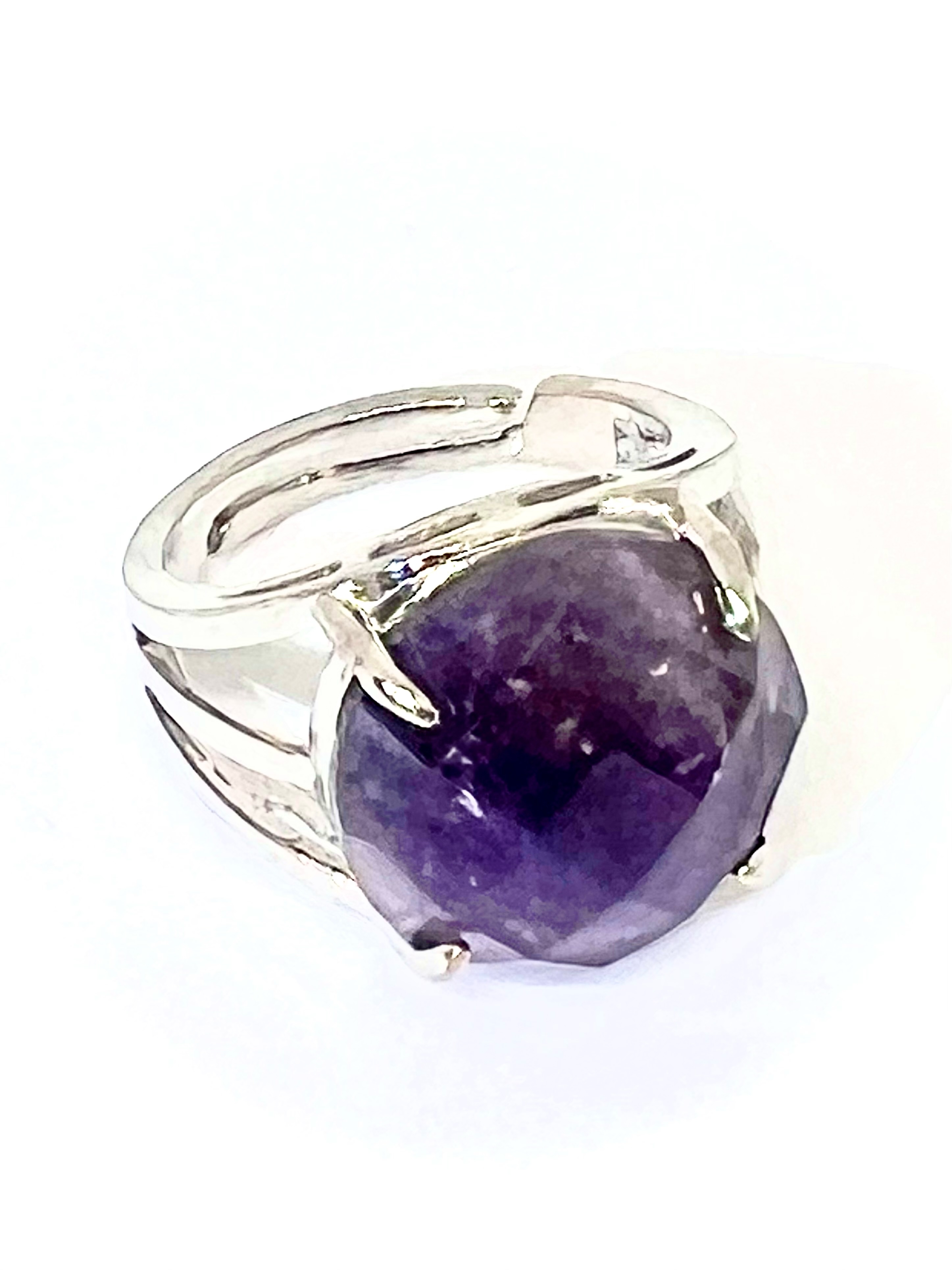 картинка Кольцо из натурального камня Аметист Ring-149 от магазина El Corazon
