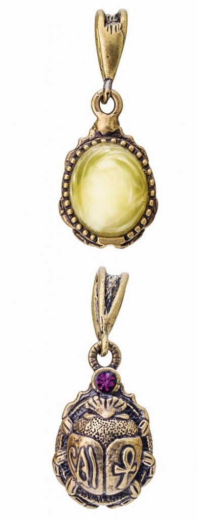 картинка Подвеска Жук скарабей маленький 548.5-Б, белый от магазина El Corazon