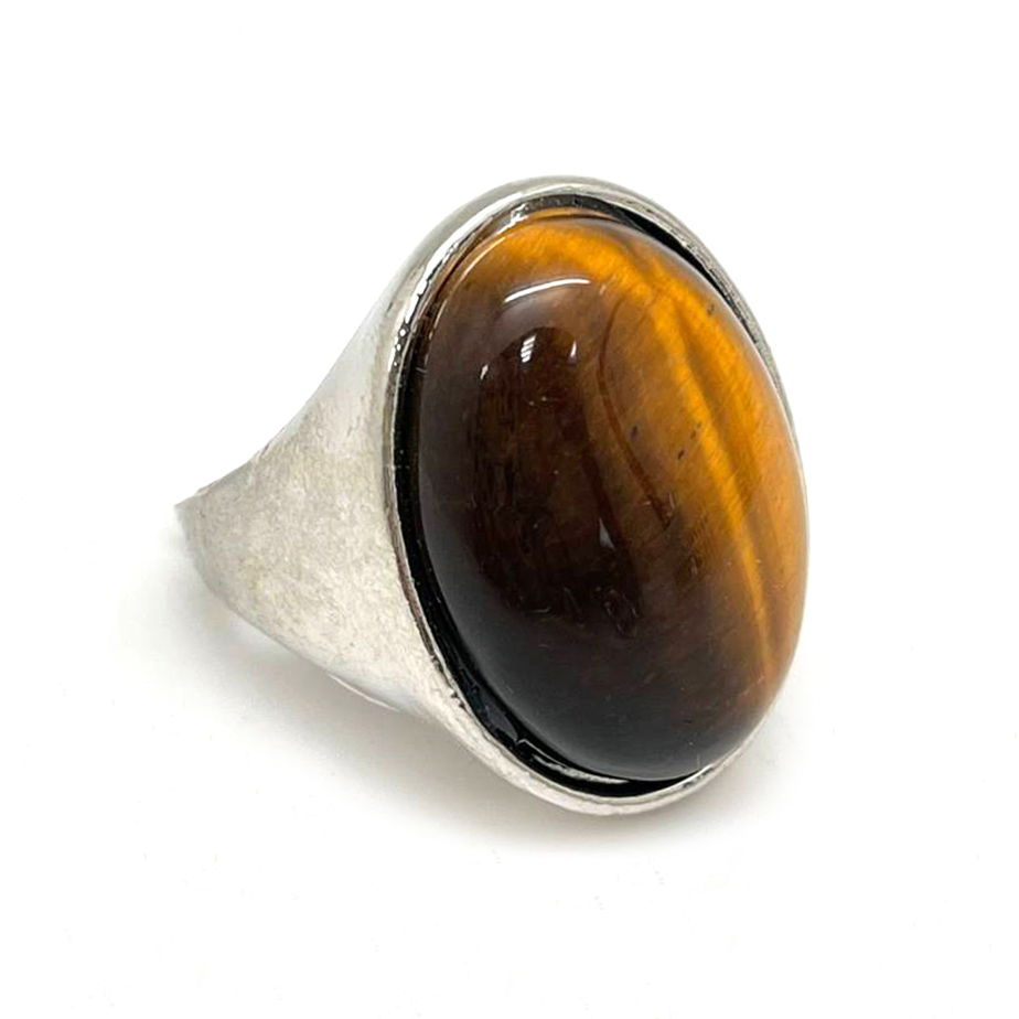 картинка Кольцо из натурального камня тигровый глаз Ring-017-21 от магазина El Corazon