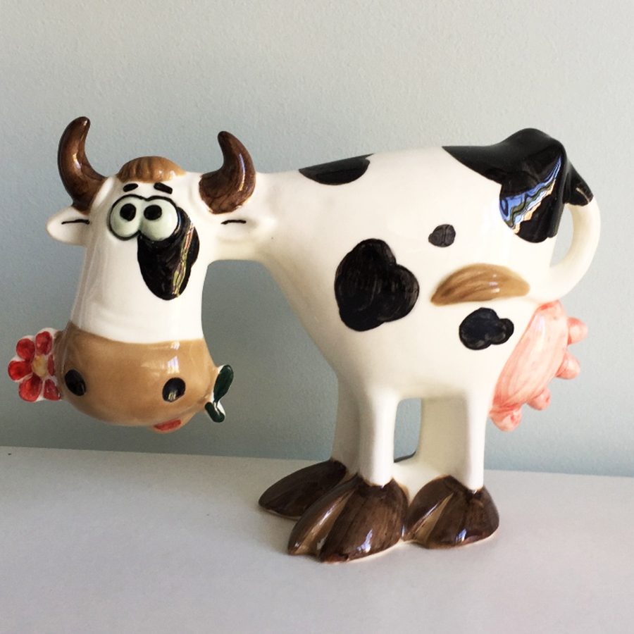 картинка Фаянсовая скульптура Корова с ромашкой Sr-VH-233 от магазина El Corazon