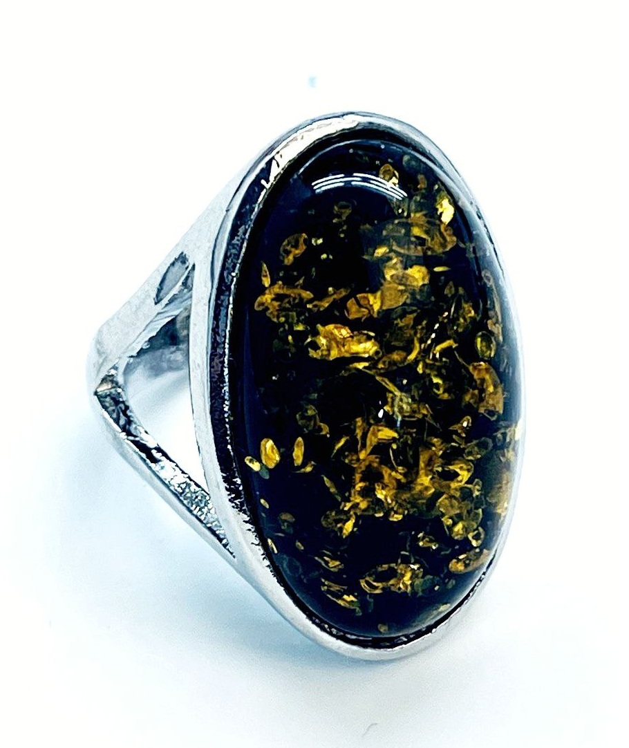 картинка Перстень "Овал" с янтарем Ring-AMB-28-19 от магазина El Corazon