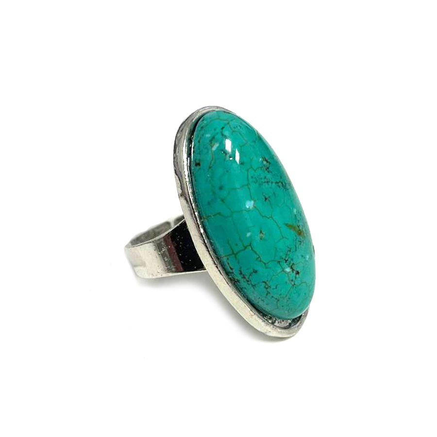 картинка Кольцо Овал-5 из тонированного говлита Ring-047 от магазина El Corazon