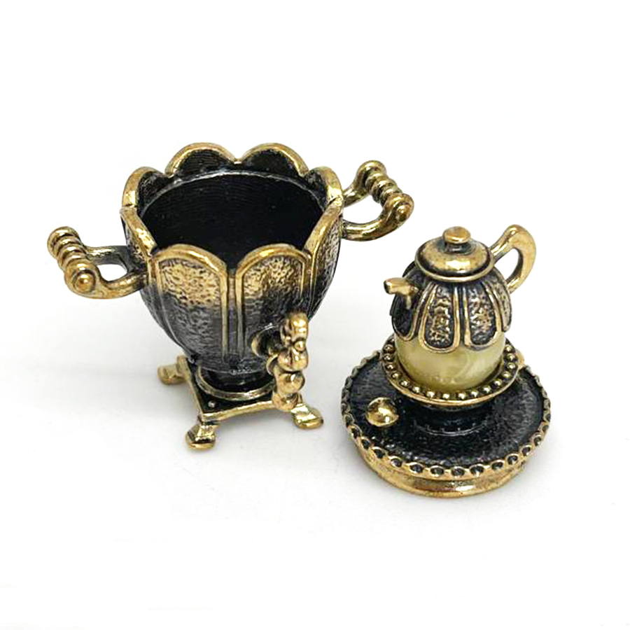 картинка Самовар Большой открывающийся 737-Б, белый от магазина El Corazon