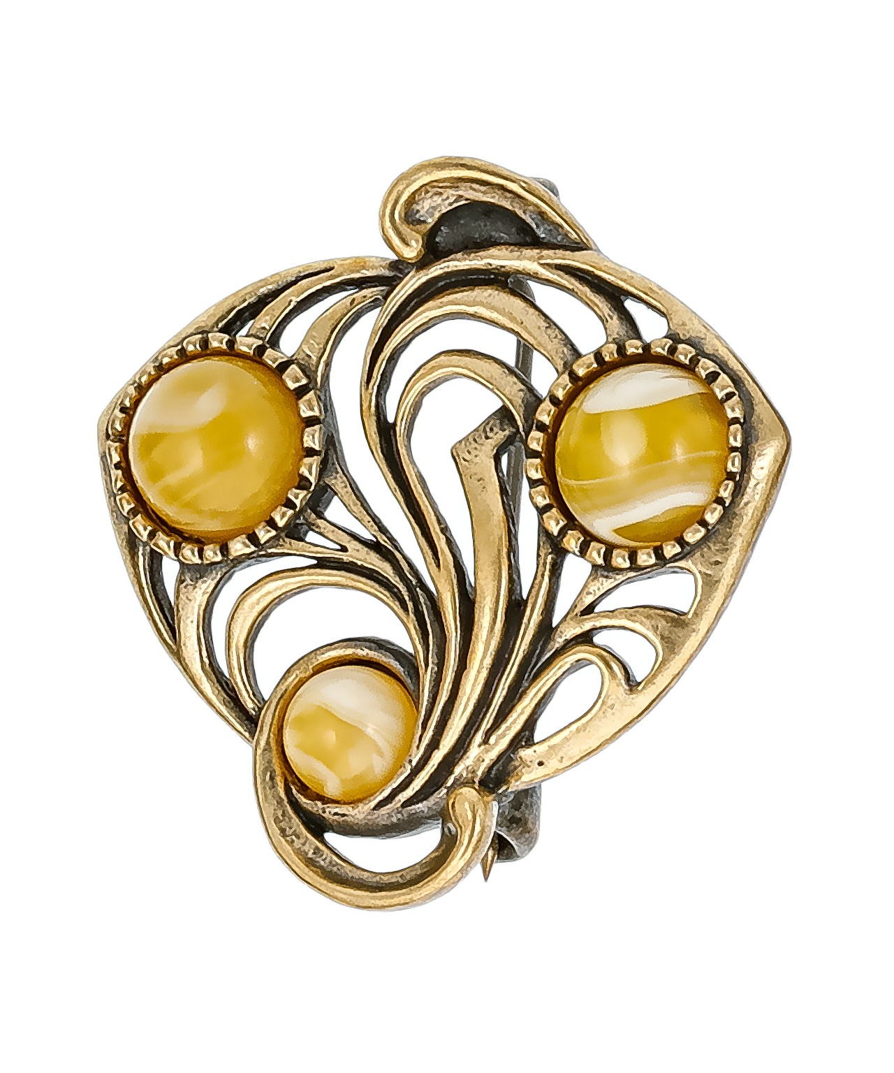 картинка Брошь Сюрреализм Камушки 898.4-Б, белая от магазина El Corazon