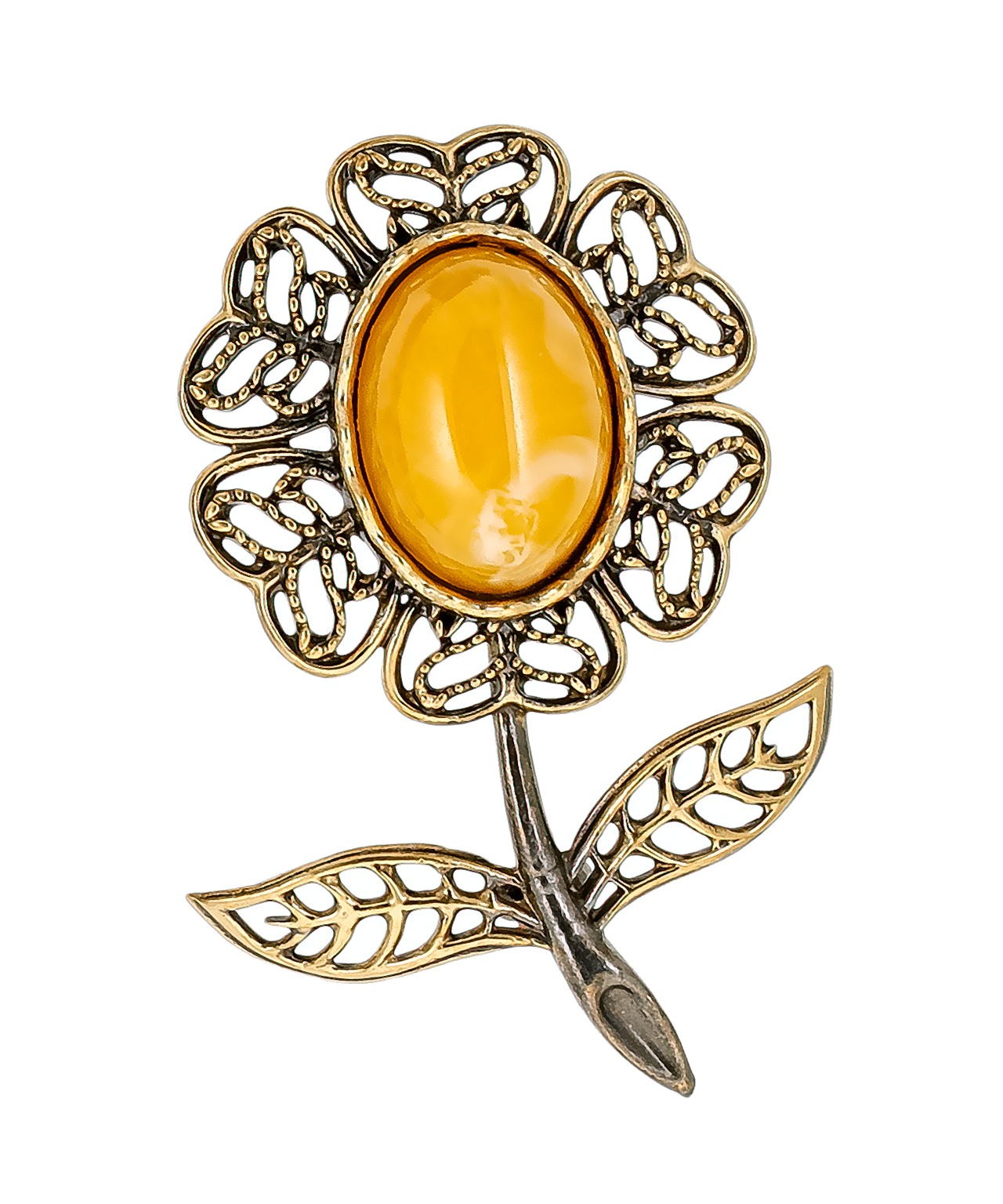 картинка Брошь Цветочек Волшебный 851.4-Б, белая от магазина El Corazon