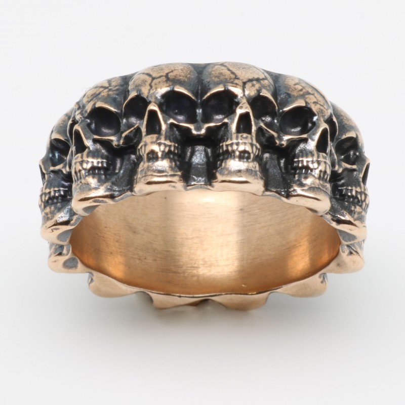 картинка Кольцо Дюжина Черепов РЗ-К0910БР от магазина El Corazon