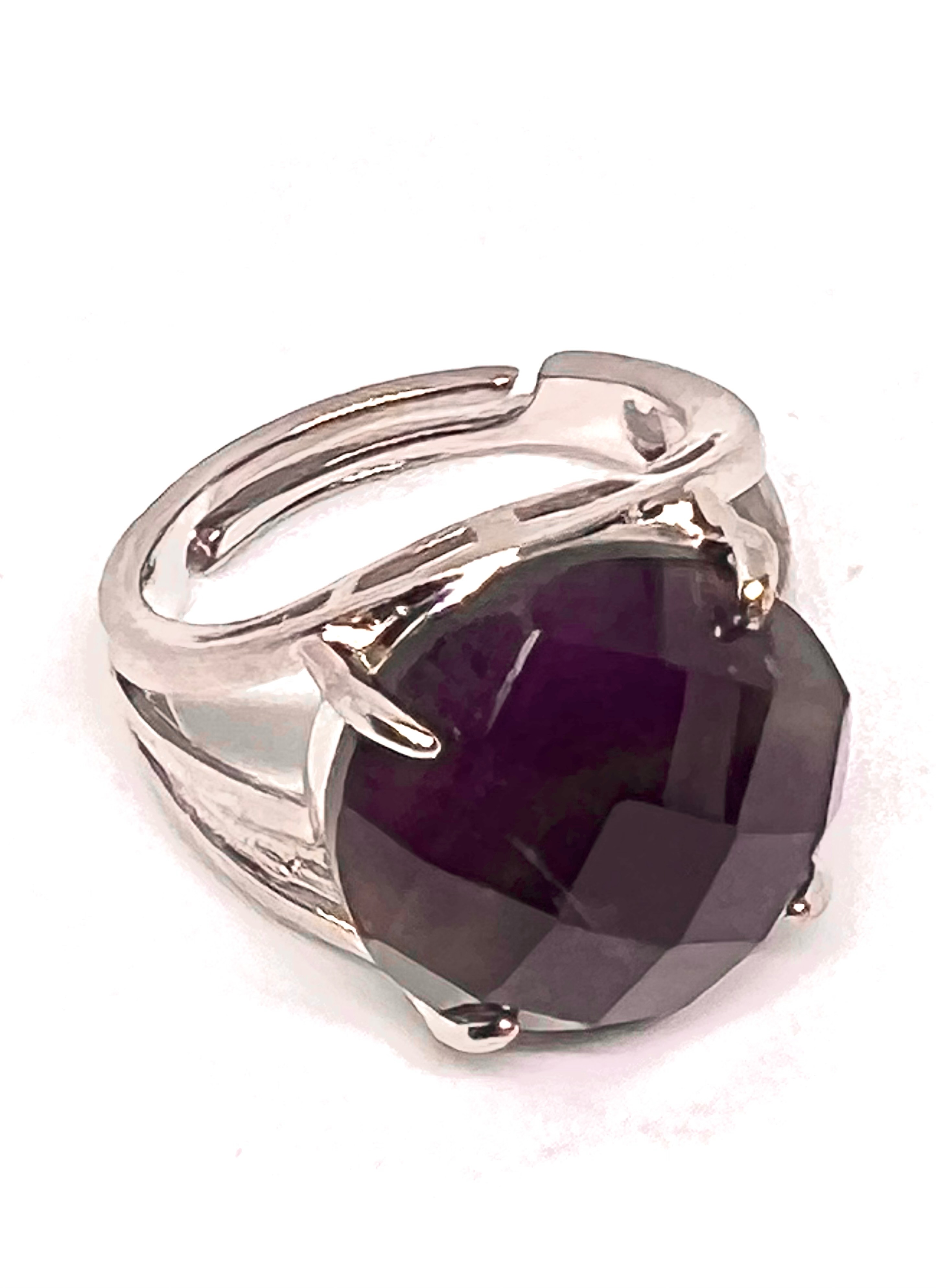 картинка Кольцо из натурального камня Аметист 4 Ring-162 от магазина El Corazon