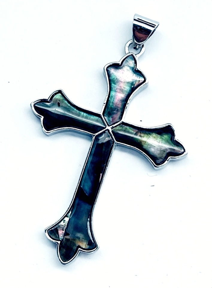 картинка Kul319 Подвеска Крест 3 из Перламутра (Гелиотис) от магазина El Corazon