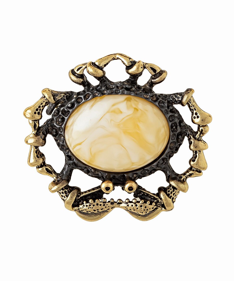 картинка Брошь Краб 1338.4-Б, белая от магазина El Corazon