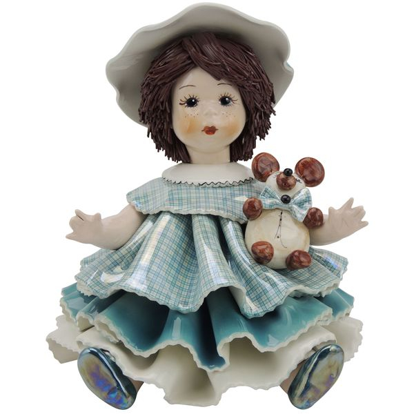 картинка Фарфоровая статуэтка "Большая куколка с мишкой" ZP-00306 от магазина El Corazon