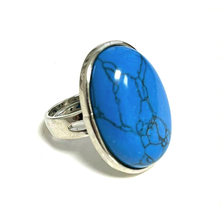 картинка Кольцо Овал-7 из тонированного говлита Ring-073 от магазина El Corazon