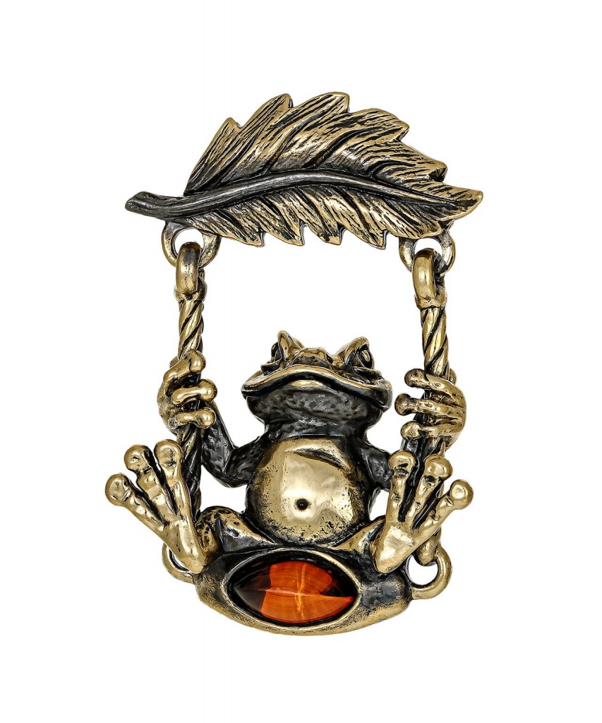картинка Брошь Лягушка качели 3621.4 от магазина El Corazon
