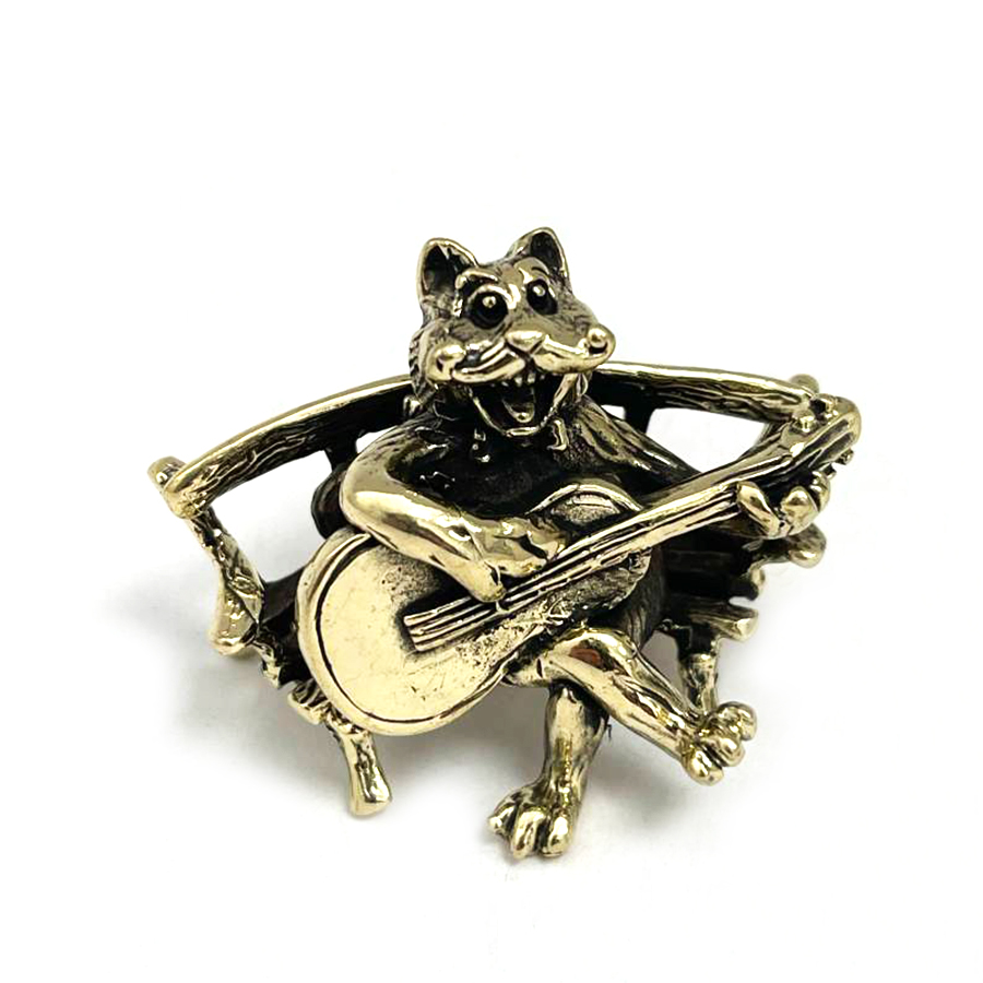 картинка Статуэтка Кот Гитарист на скамейке КР-233С от магазина El Corazon