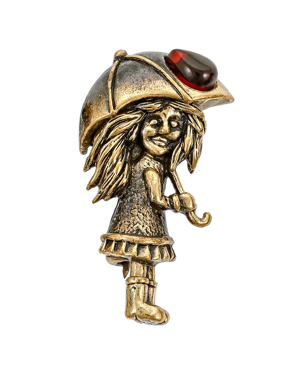 картинка Брошь Девочка под зонтом 1127.4 от магазина El Corazon