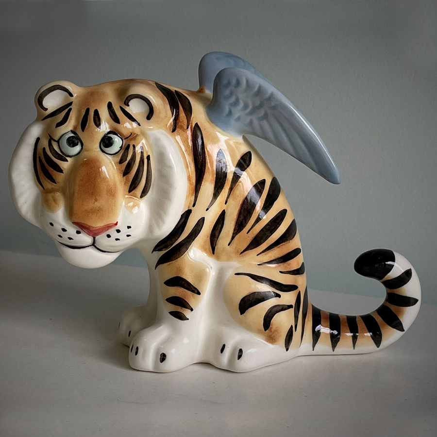 картинка Фаянсовая скульптура Тигр крылатый  Sr-VH-223 от магазина El Corazon