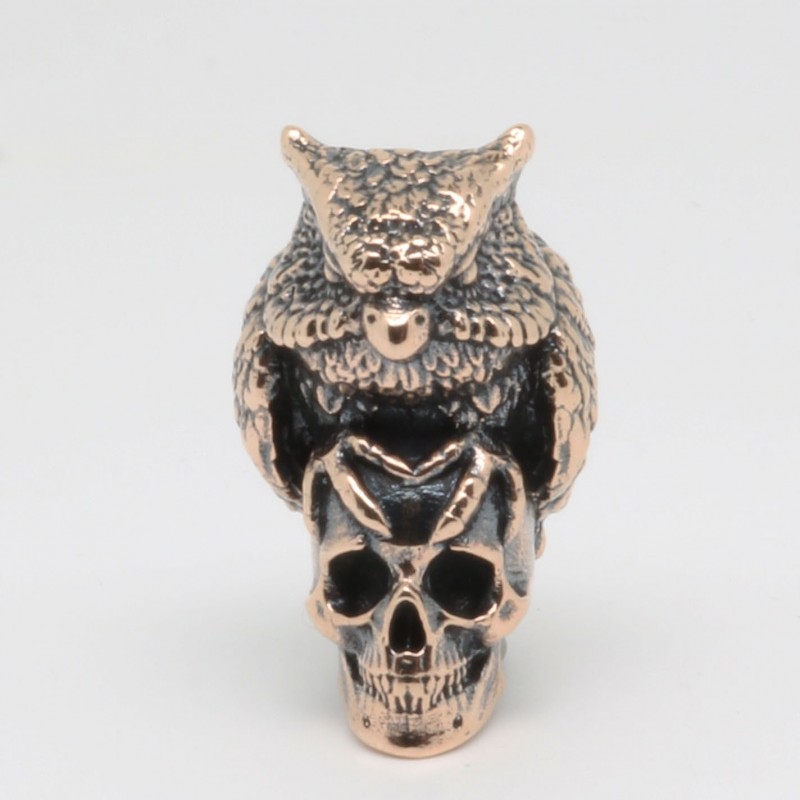 картинка Бусина Сова с черепом РЗ-ФБС1262518БР от магазина El Corazon