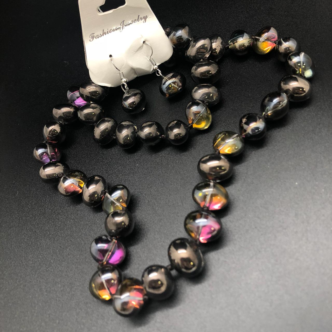 картинка Комплект Ожерелье, серьги и браслет, стеклянные бусины 1 от магазина El Corazon