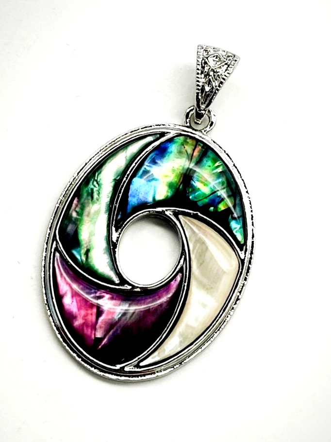 картинка Kul298 Подвеска овал из разноцветного Перламутра (Гелиотис) от магазина El Corazon