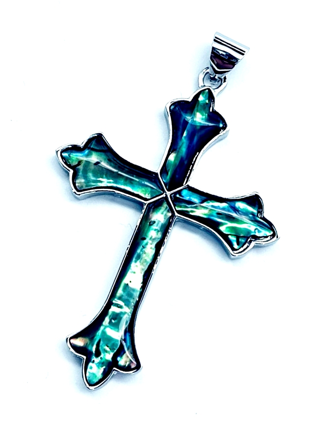 картинка Kul318 Подвеска Крест 2 из Перламутра (Гелиотис) от магазина El Corazon