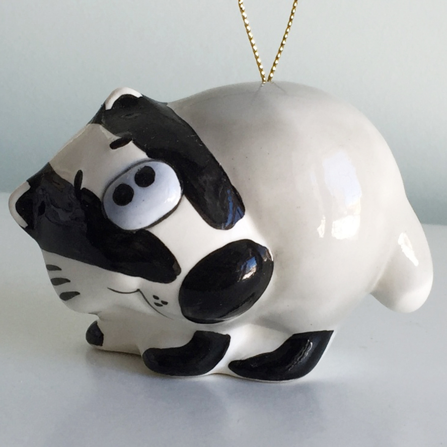 картинка Фаянсовая ёлочная игрушка Барсук Sr-VH-373 от магазина El Corazon