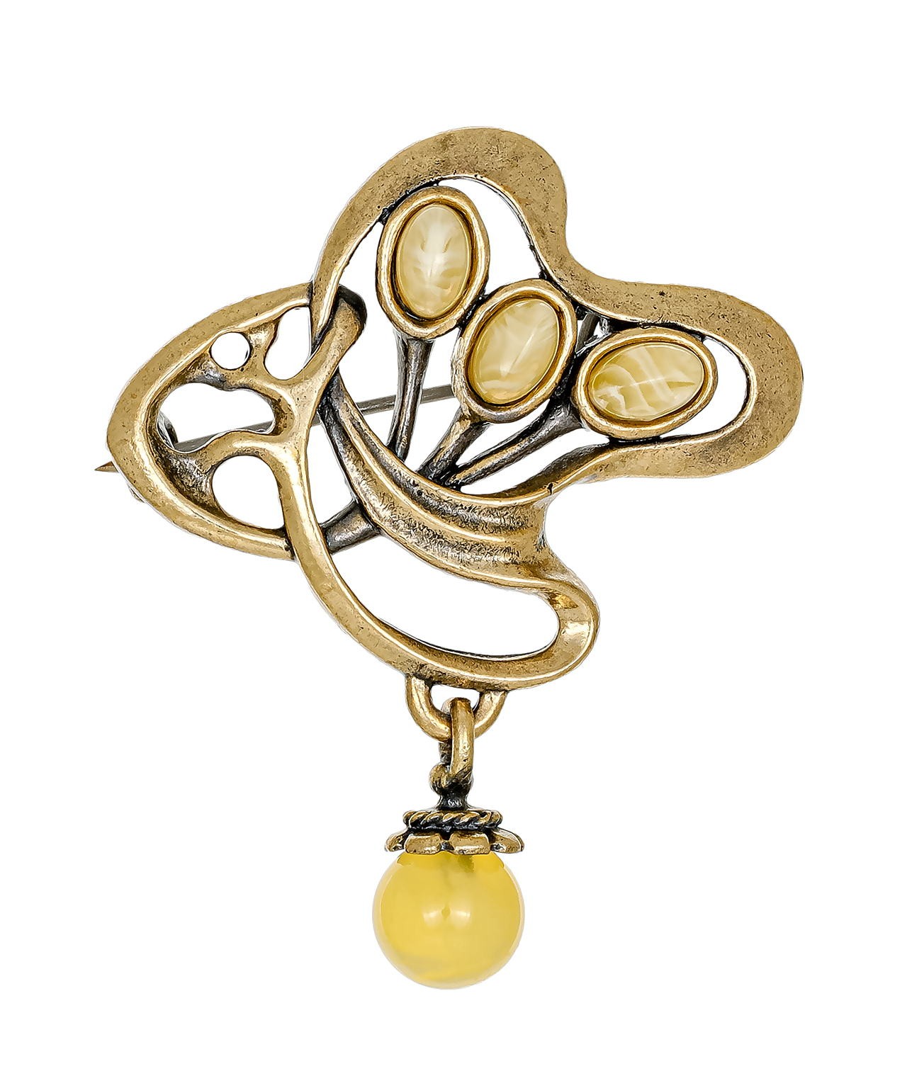 картинка Брошь Сюрреализм Павлин 897.4-Б, белая от магазина El Corazon