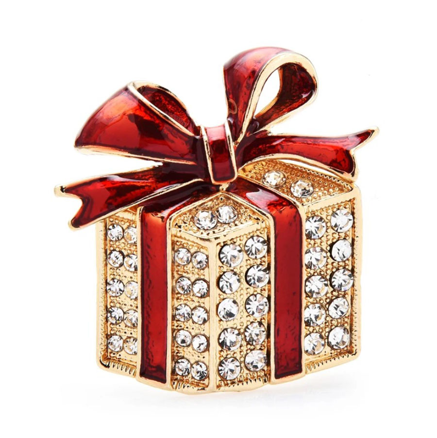 картинка Брошь Новогодний подарок ALBR0391 от магазина El Corazon
