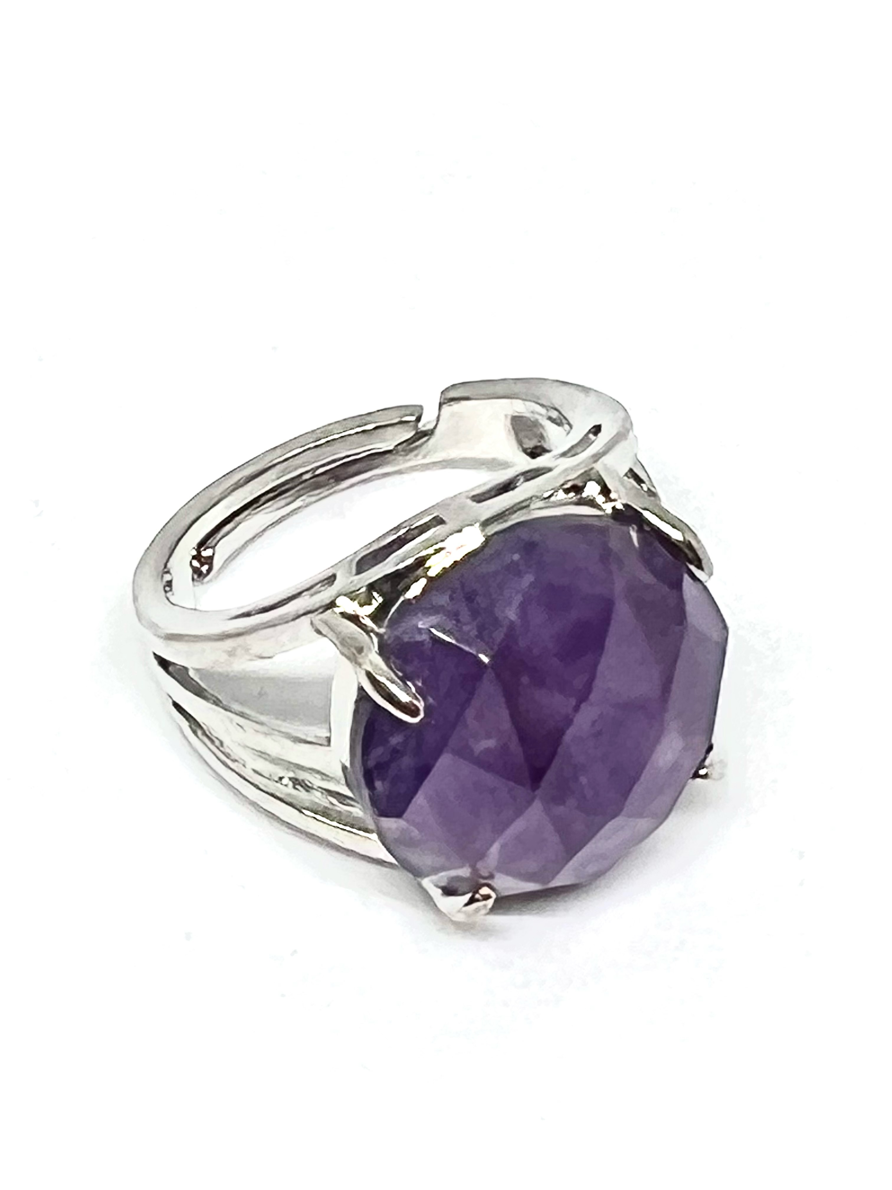 картинка Кольцо из натурального камня Аметист 5 Ring-163 от магазина El Corazon