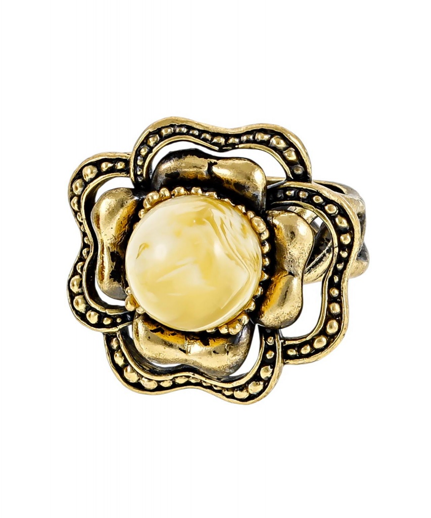 картинка Кольцо Камелия шар 2521К-Б, белый от магазина El Corazon