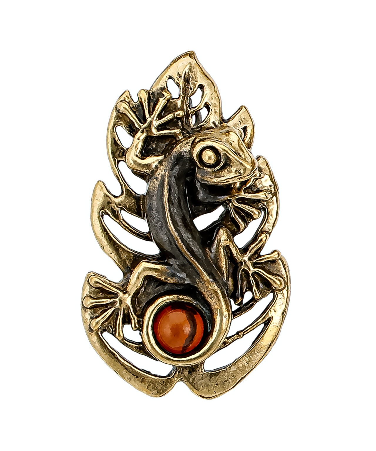 картинка Брошь Ящерка на листике 3330.4 от магазина El Corazon