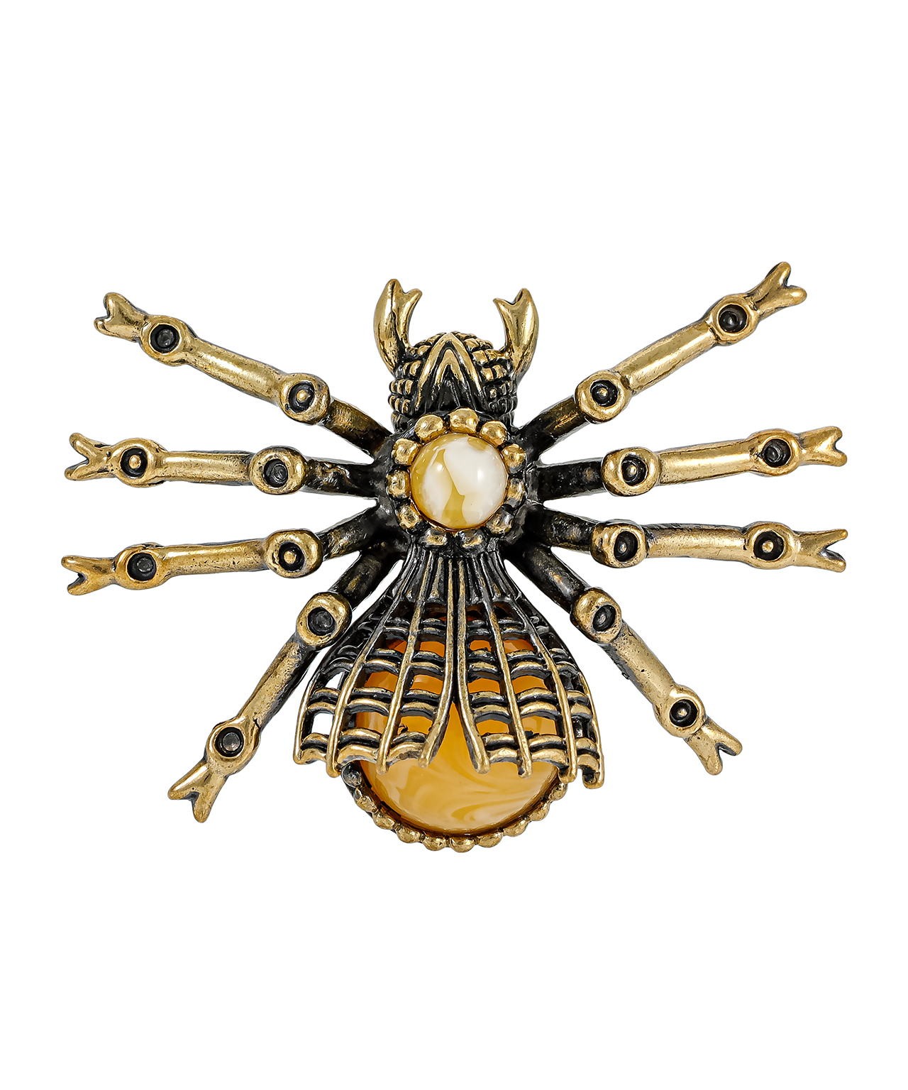 картинка Брошь Паук Невеста 3424.4-Б, белая от магазина El Corazon