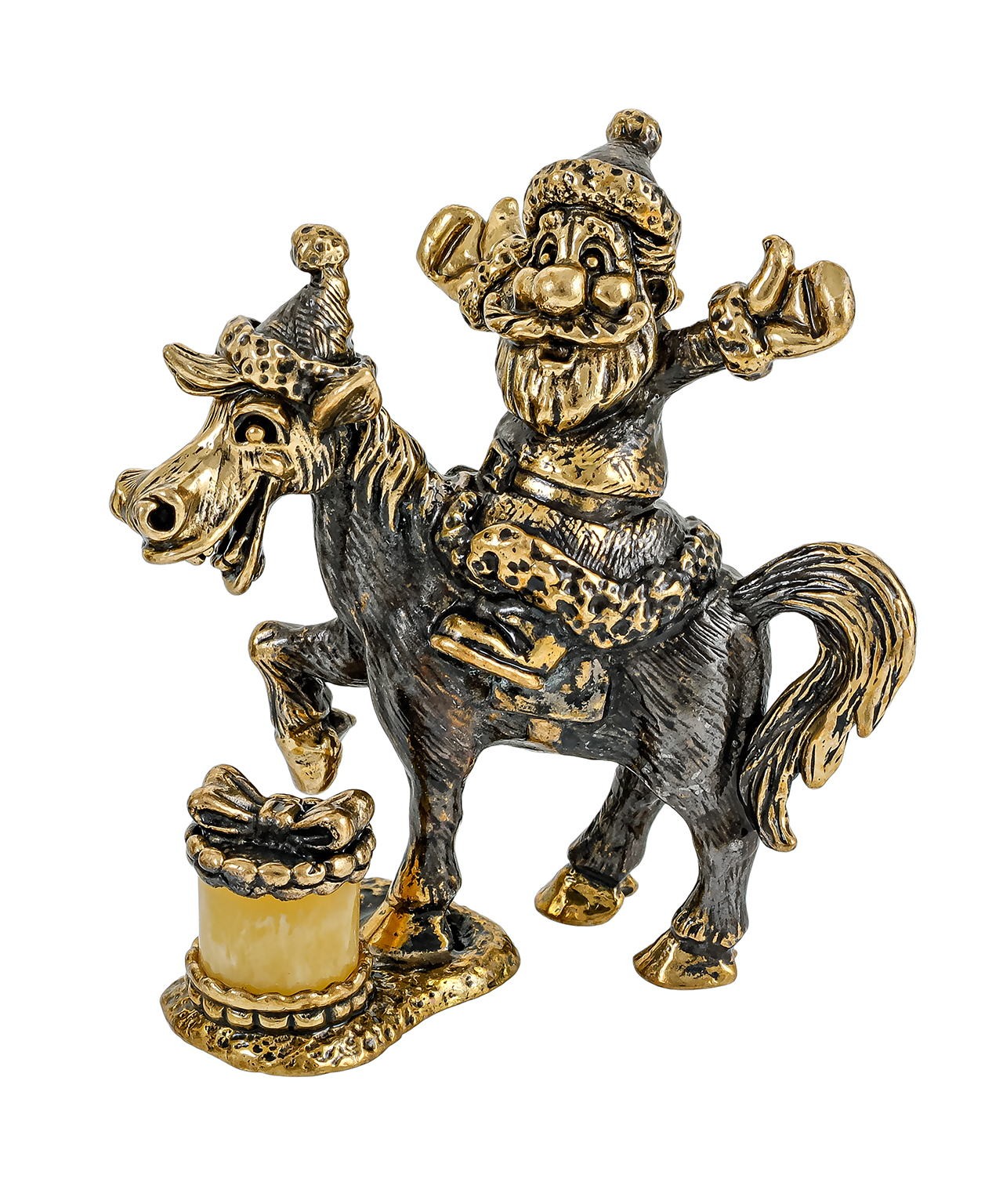 картинка Лошадь с дедулей без подставки 3605.1-Б, белый от магазина El Corazon