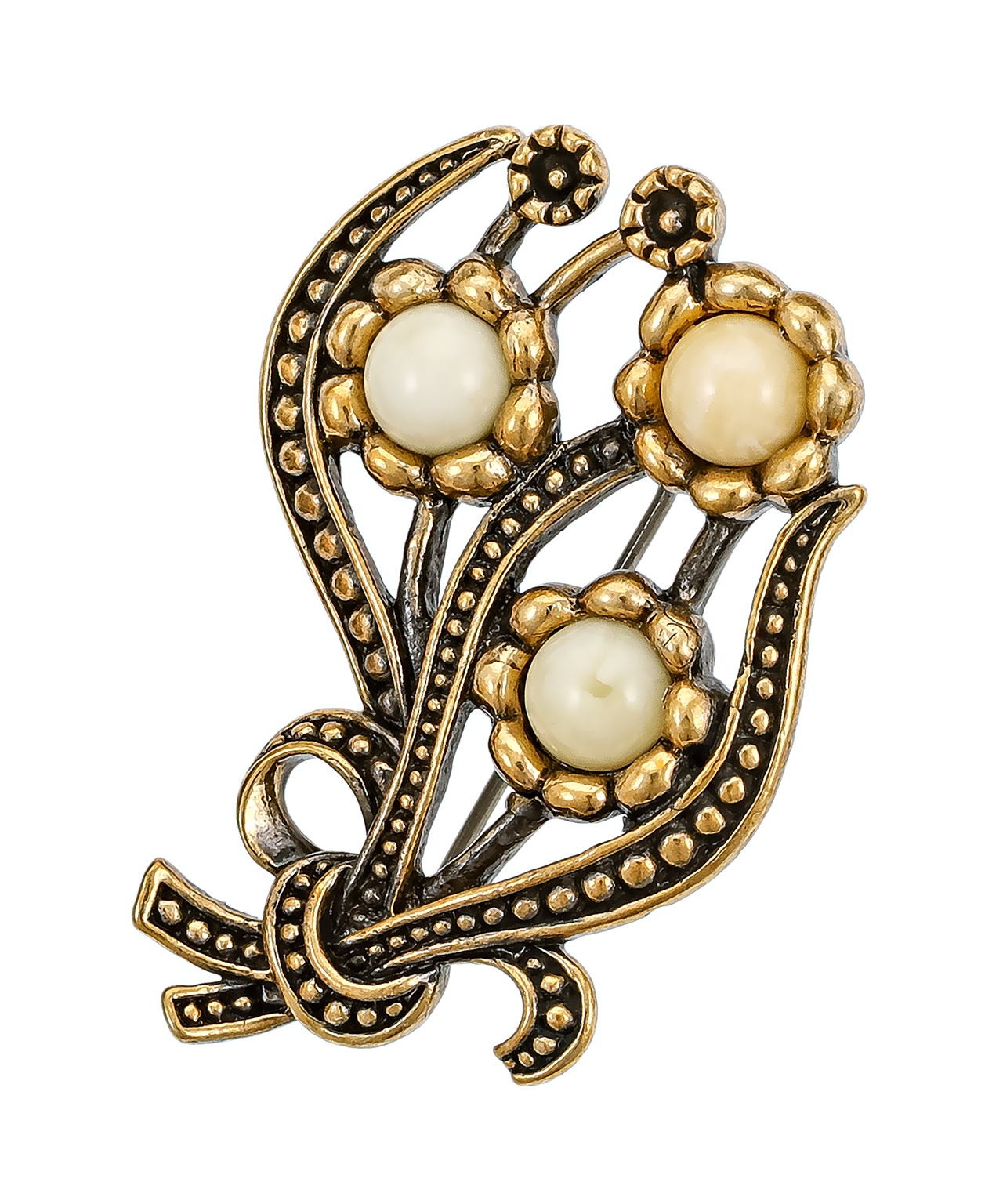 картинка Брошь Букет Фиалки 3843.4-Б, белый от магазина El Corazon