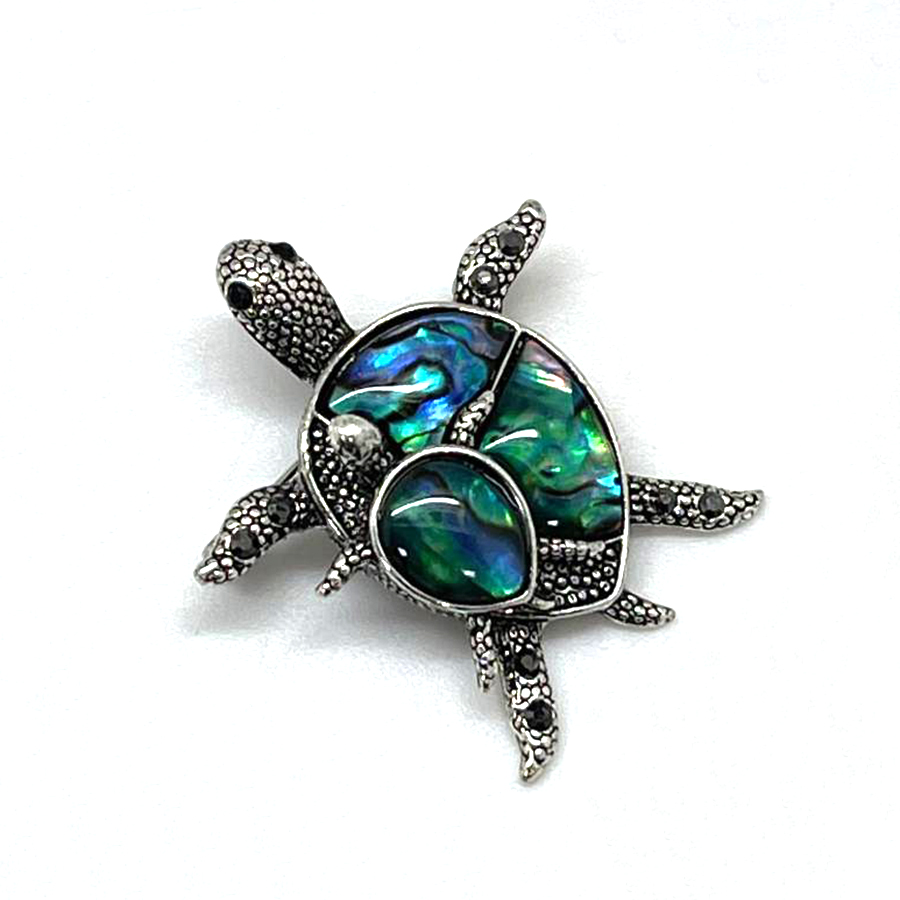 картинка BR0515 Брошь "Черепашки" с перламутром (Гелиотис)   от магазина El Corazon