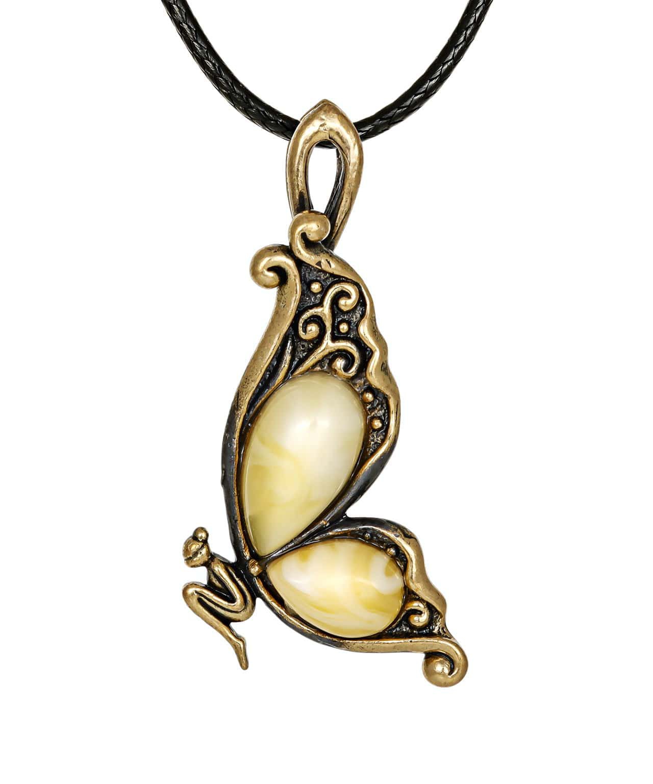 картинка Подвеска Бабочка Пробуждение 3022.5-Б, белая от магазина El Corazon