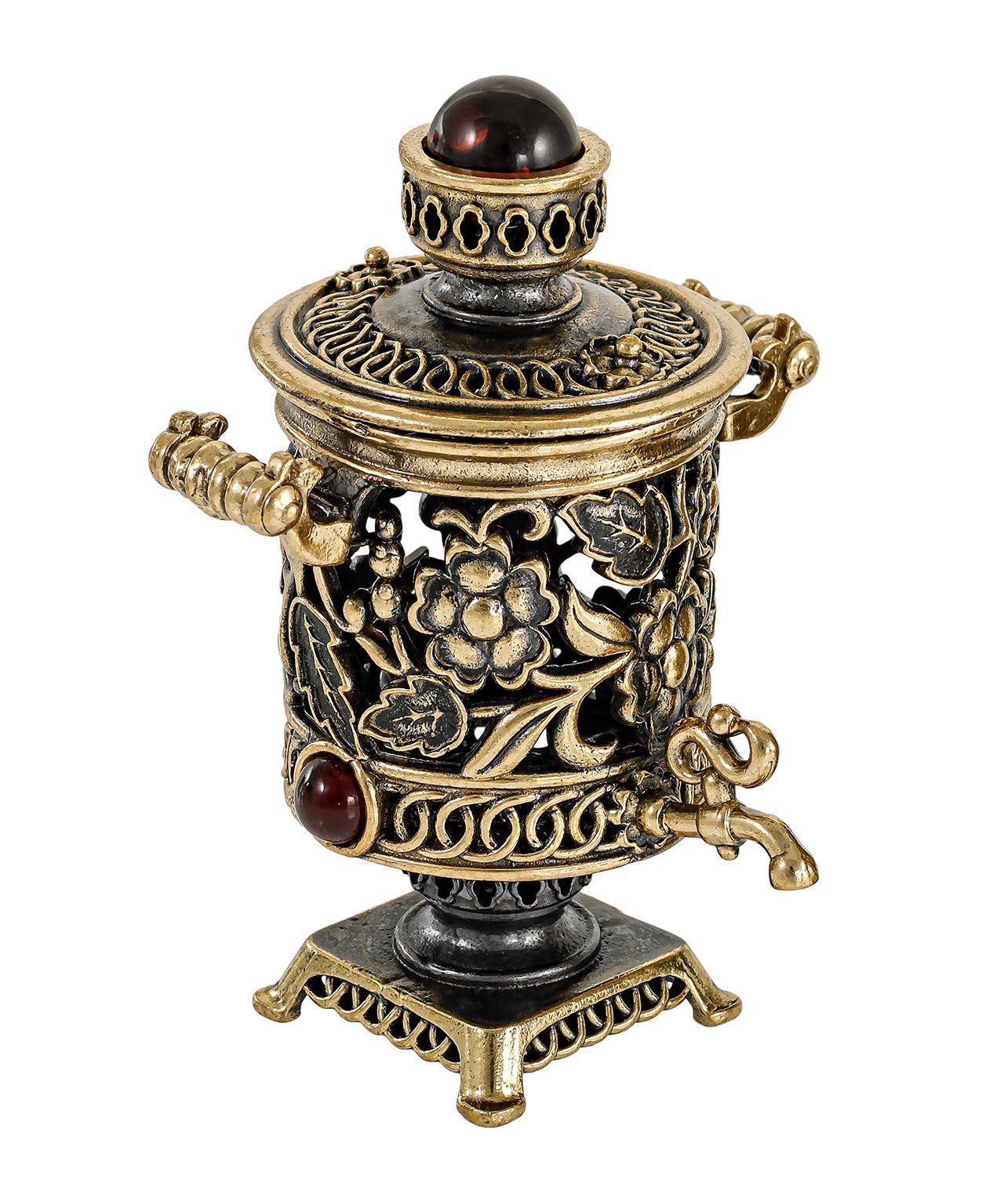 картинка Самовар Цветочный 546-Б, белый от магазина El Corazon