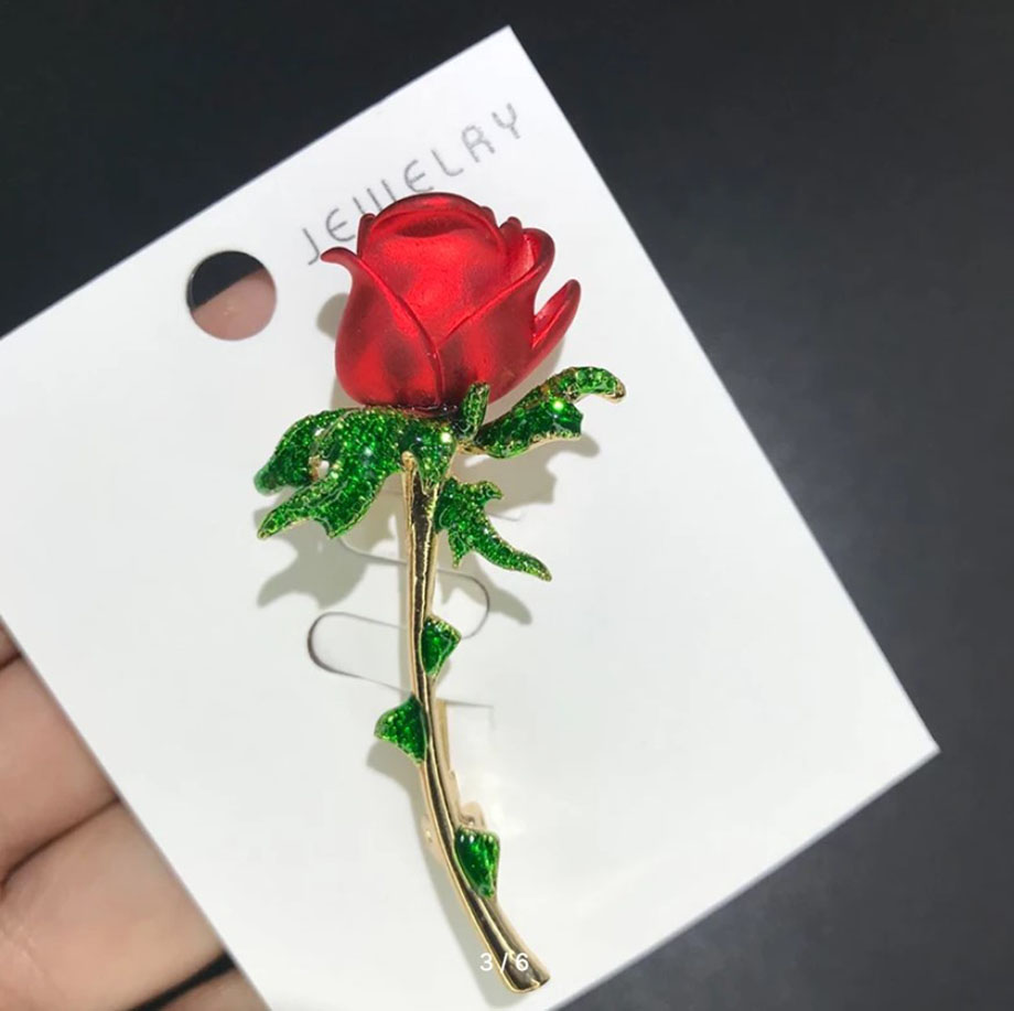 картинка Брошь Бутон розы ALBR0407 от магазина El Corazon